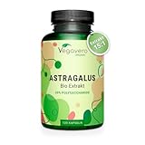 BIO Astragalus Kapseln hochdosiert | PREMIUM: 11.250 mg Astragalus Pulver aus 750 mg Bio Extrakt (15:1) | 20% Polysaccharide...