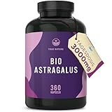 Bio Astragalus - 360 Kapseln - HOCHDOSIERT: 3000 mg reinem Bio Rohstoff pro Tag - mit Polysacchariden - Reines Bio-Tragant -...