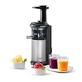 Panasonic MJ-L500S Slow Juicer / Entsafter / 2 Einsätze für Säfte & tiefgefrorene Zutaten / Frozen Joghurt / Silb
