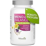 VITACTIV MenoBalance - Wechseljahre Kapseln Pflanzlich - Nachtkerzenöl, Yamswurzel, Hopfen, Mönchspfeffer plus B Vitamine -...